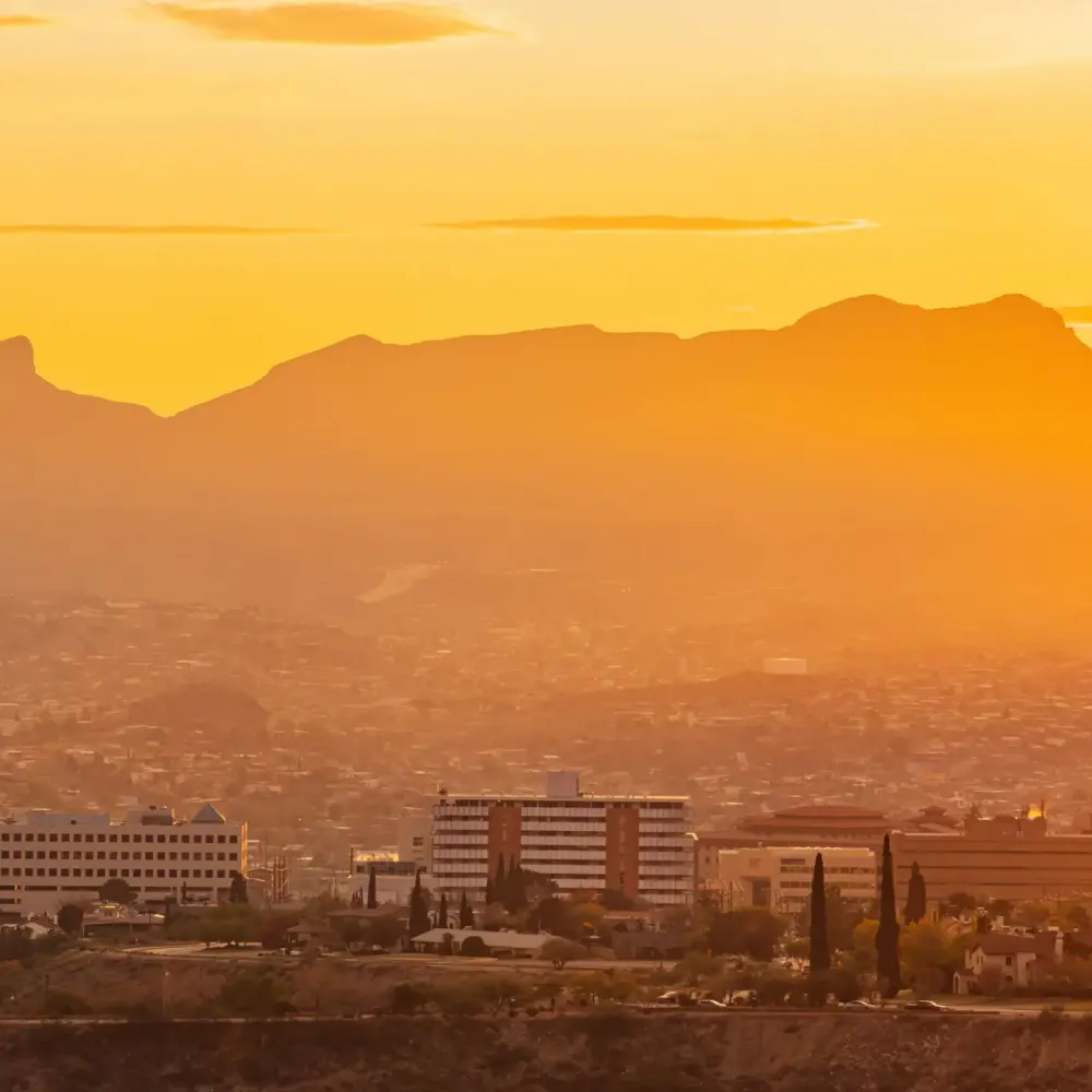 High angle view of the beautiful El Paso city at Texas